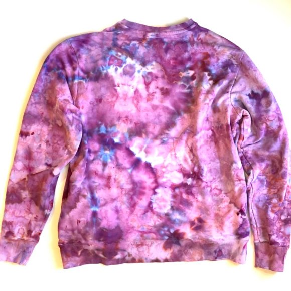 Fila Long Sleeve Crew Neck Custom Tie Dye Sweatshirt with Pockets - Picture 4 of 12
